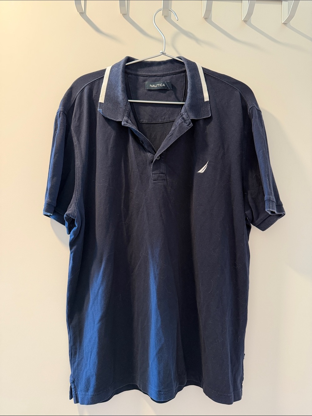 Nautica Men’s Navy Polo with White Trim